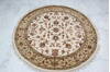 Jaipur White Round Hand Knotted 50 X 51  Area Rug 905-145259 Thumb 1
