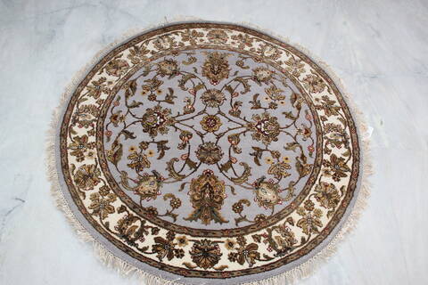 Jaipur Blue Round Hand Knotted 42 X 42 Area Rug 905-145260 Image 1