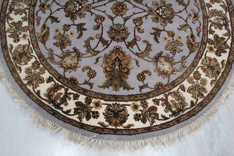 Jaipur Blue Round Hand Knotted 42 X 42 Area Rug 905-145260 Image 2