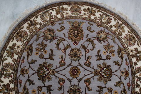Jaipur Blue Round Hand Knotted 42 X 42 Area Rug 905-145260 Image 3