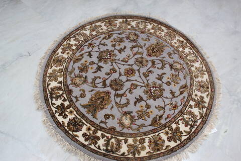 Jaipur Blue Round Hand Knotted 42 X 42 Area Rug 905-145260 Image 4