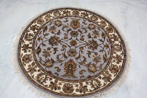 Jaipur Blue Round Hand Knotted 42 X 42 Area Rug 905-145260 Image 6