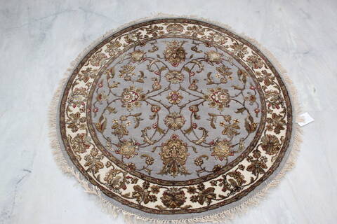 Jaipur Blue Round Hand Knotted 40 X 41 Area Rug 905-145261 Image 1