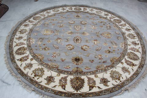 Jaipur Blue Round Hand Knotted 81 X 82 Area Rug 905-145263 Image 1