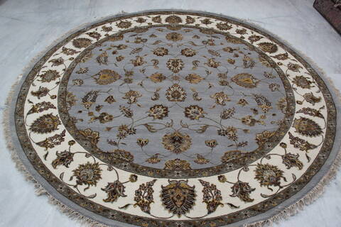 Jaipur Blue Round Hand Knotted 81 X 82 Area Rug 905-145263 Image 8
