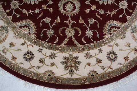 Jaipur Red Round Hand Knotted 81 X 82 Area Rug 905-145266 Image 1