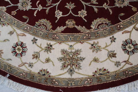 Jaipur Red Round Hand Knotted 81 X 82 Area Rug 905-145266 Image 2