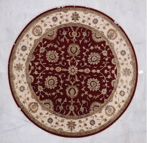 Jaipur Red Round Hand Knotted 81 X 82 Area Rug 905-145266 Image 7
