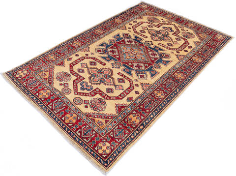Kazak Beige Hand Knotted 41 X 63 Area Rug 700-145281 Image 2