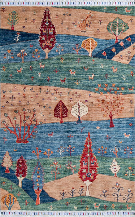 Chobi Multicolor Hand Knotted 42 X 64 Area Rug 700-145282 Image 0