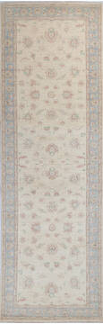 Chobi Beige Runner Hand Knotted 4'2" X 13'0"  Area Rug 700-145283