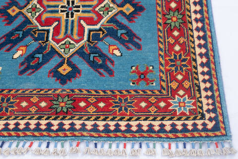 Kazak Blue Runner Hand Knotted 28 X 97 Area Rug 700-145285 Image 4