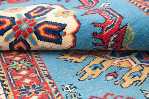 Kazak Blue Runner Hand Knotted 28 X 97 Area Rug 700-145285 Image 5