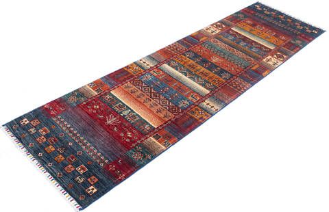 Chobi Multicolor Runner Hand Knotted 28 X 910 Area Rug 700-145286 Image 2