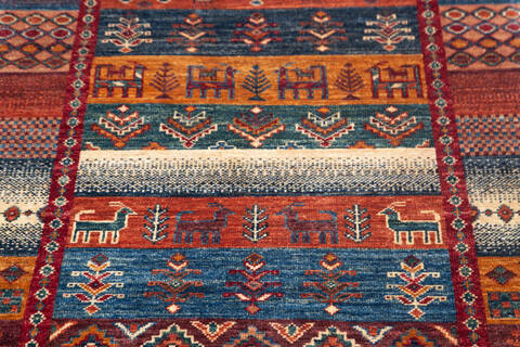 Chobi Multicolor Runner Hand Knotted 28 X 910 Area Rug 700-145286 Image 3