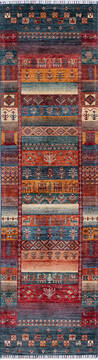 Afghan Chobi Multicolor Runner 10 to 12 ft Wool Carpet 145286