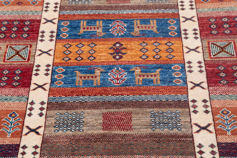 Chobi Multicolor Runner Hand Knotted 211 X 96 Area Rug 700-145287 Image 3