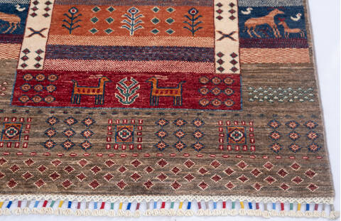 Chobi Multicolor Runner Hand Knotted 211 X 96 Area Rug 700-145287 Image 4