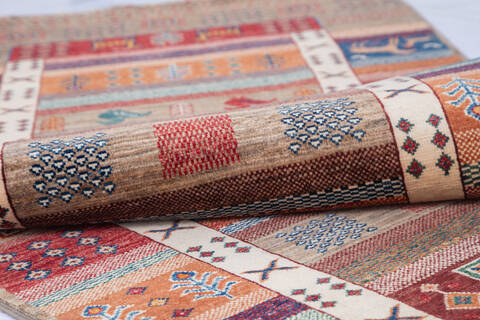 Chobi Multicolor Runner Hand Knotted 211 X 96 Area Rug 700-145287 Image 5