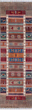 Afghan Chobi Multicolor Runner 10 to 12 ft Wool Carpet 145287