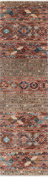 Afghan Chobi Brown Runner 10 to 12 ft Wool Carpet 145290