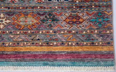 Chobi Multicolor Runner Hand Knotted 29 X 100 Area Rug 700-145291 Image 3