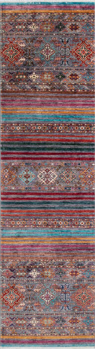 Chobi Multicolor Runner Hand Knotted 29 X 100 Area Rug 700-145291 Image 0