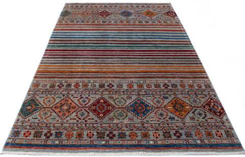Chobi Grey Hand Knotted 57 X 84 Area Rug 700-145292 Image 1