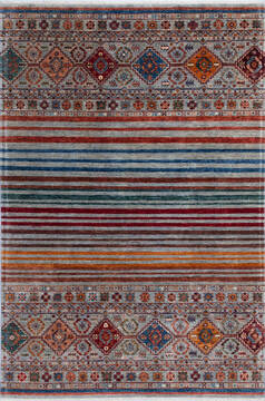 Chobi Grey Hand Knotted 5'7" X 8'4"  Area Rug 700-145292