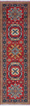 Afghan Kazak Red Runner 10 to 12 ft Wool Carpet 145294