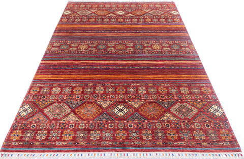 Chobi Red Hand Knotted 58 X 80 Area Rug 700-145307 Image 1