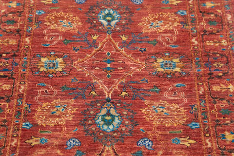 Chobi Orange Runner Hand Knotted 27 X 82 Area Rug 700-145309 Image 3