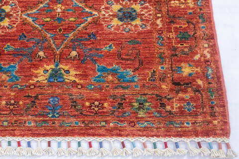 Chobi Orange Runner Hand Knotted 27 X 82 Area Rug 700-145309 Image 4