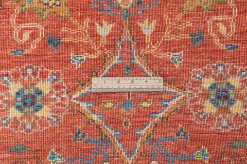 Chobi Orange Runner Hand Knotted 27 X 82 Area Rug 700-145309 Image 6