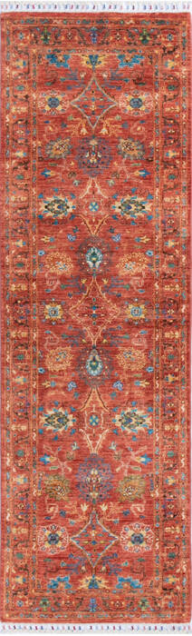 Chobi Orange Runner Hand Knotted 27 X 82 Area Rug 700-145309 Image 0
