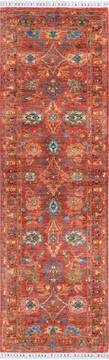Chobi Orange Runner Hand Knotted 2'7" X 8'2"  Area Rug 700-145309