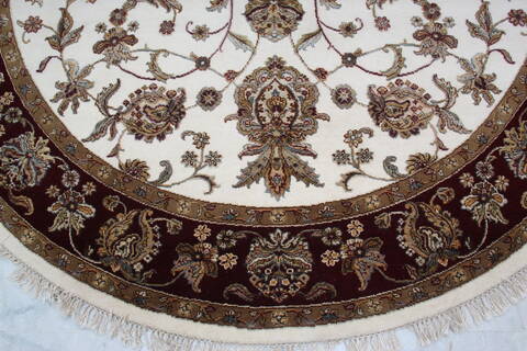 Jaipur White Round Hand Knotted 71 X 71 Area Rug 905-145312 Image 3