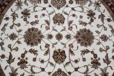 Jaipur White Round Hand Knotted 71 X 71 Area Rug 905-145312 Image 4
