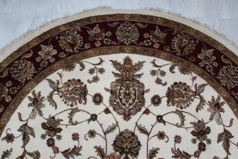 Jaipur White Round Hand Knotted 71 X 71 Area Rug 905-145312 Image 5