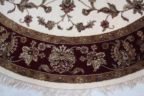 Jaipur White Round Hand Knotted 71 X 71 Area Rug 905-145312 Image 6