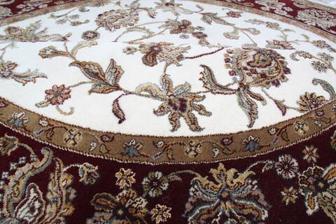 Jaipur White Round Hand Knotted 71 X 71 Area Rug 905-145312 Image 7