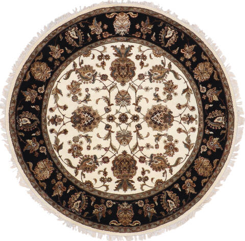 Jaipur White Round Hand Knotted 61 X 61 Area Rug 905-145313 Image 0