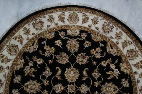 Jaipur Black Round Hand Knotted 52 X 52 Area Rug 905-145314 Image 5