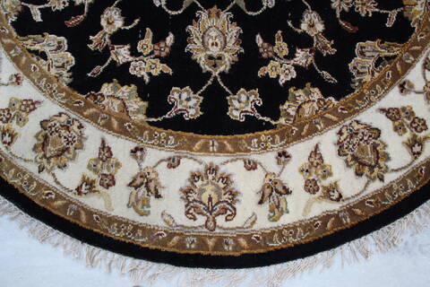Jaipur Black Round Hand Knotted 52 X 52 Area Rug 905-145314 Image 6