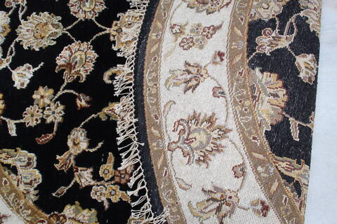 Jaipur Black Round Hand Knotted 52 X 52 Area Rug 905-145314 Image 9