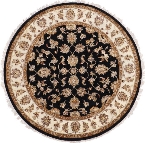 Jaipur Black Round Hand Knotted 52 X 52 Area Rug 905-145314 Image 0