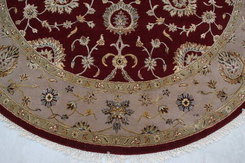 Jaipur Red Round Hand Knotted 80 X 81 Area Rug 905-145315 Image 2
