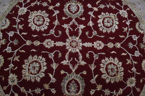 Jaipur Red Round Hand Knotted 80 X 81 Area Rug 905-145315 Image 3