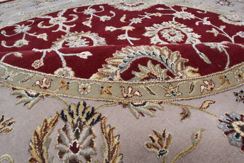 Jaipur Red Round Hand Knotted 80 X 81 Area Rug 905-145315 Image 5