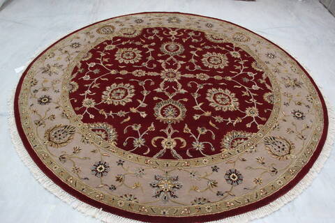 Jaipur Red Round Hand Knotted 80 X 81 Area Rug 905-145315 Image 6